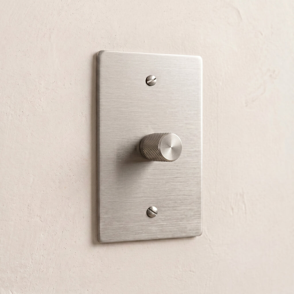 1-Gang Solid Brass Knurled Rotary Dimmer Light Switch