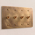 4-Gang Solid Brass Retro Toggle Light Switch