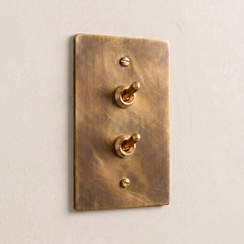 1-Gang Solid Brass Retro Toggle Light Switch