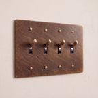 4-Gang Solid Brass Knurled Toggle Light Switch