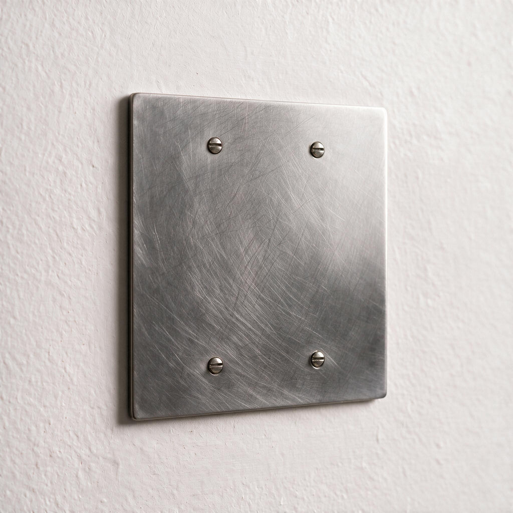 2-Gang Brass Blank Wall Plate