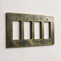 4-Gang Solid Brass Decorator Wall Plate / Outlet Cover (Decora/Rocker/GFCI)