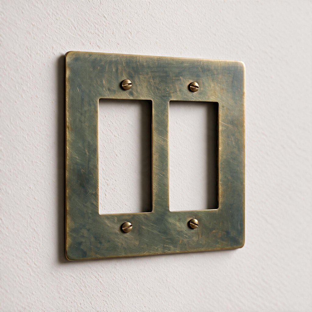 2-Gang Brass Decorator Wall Plate