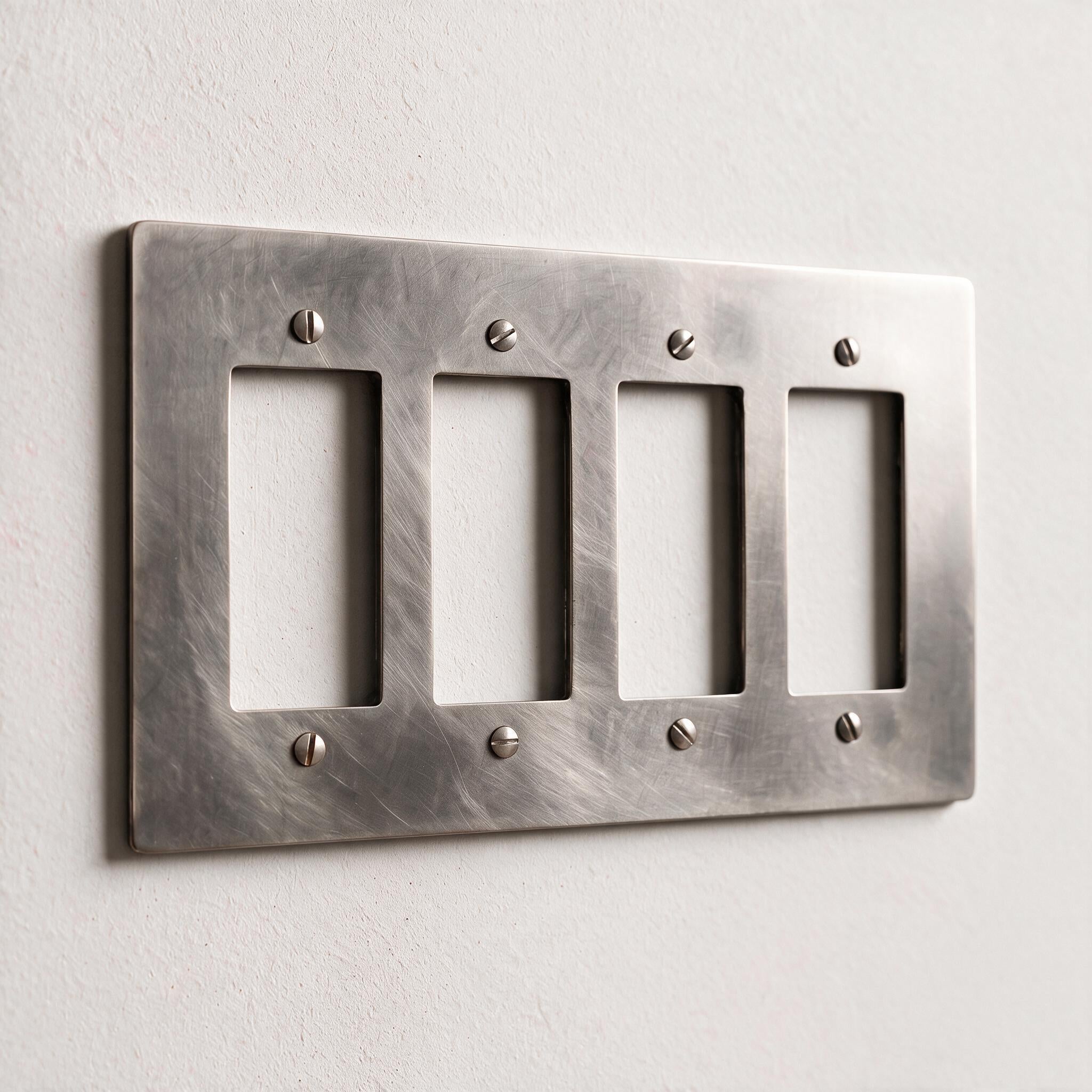 4-Gang Solid Brass Decorator Wall Plate / Outlet Cover (Decora/Rocker/GFCI)