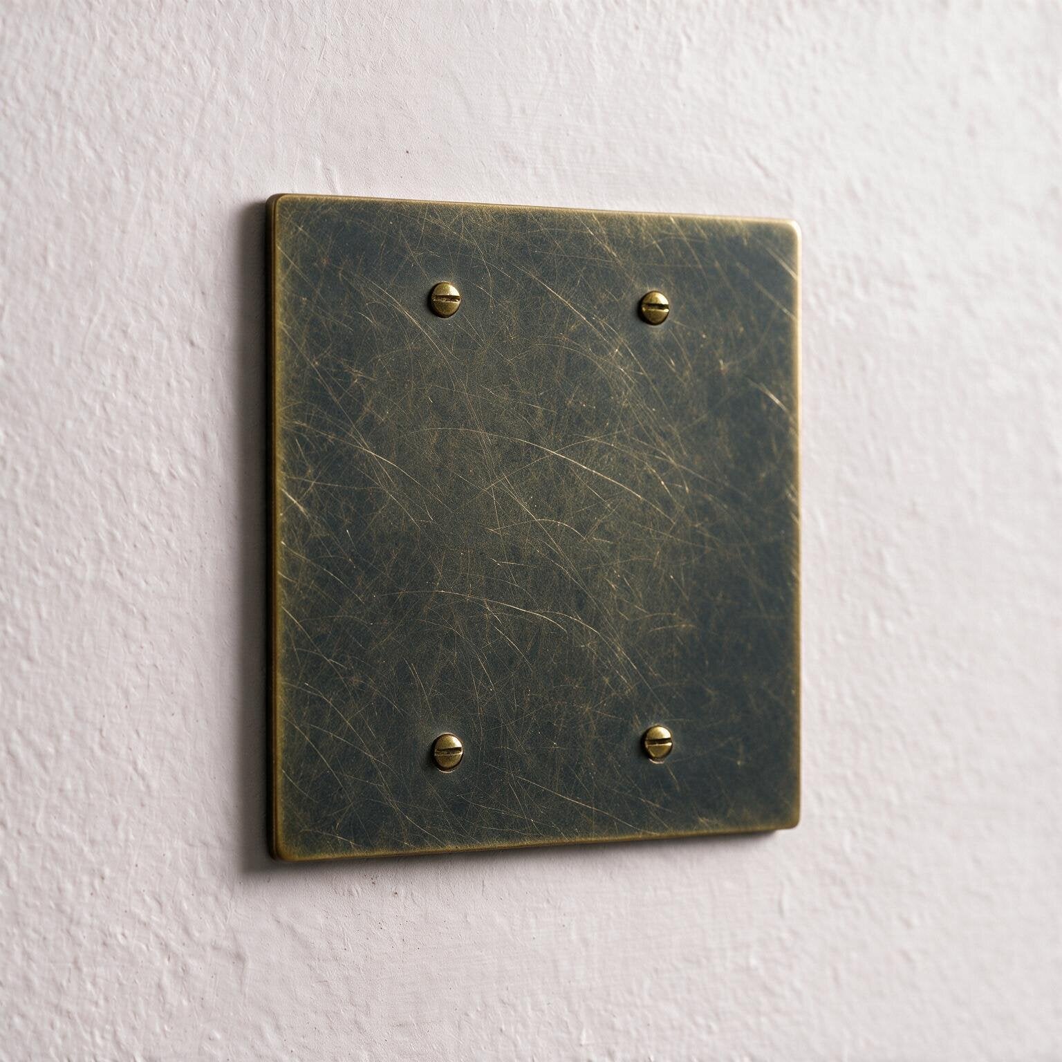 2-Gang Brass Blank Wall Plate
