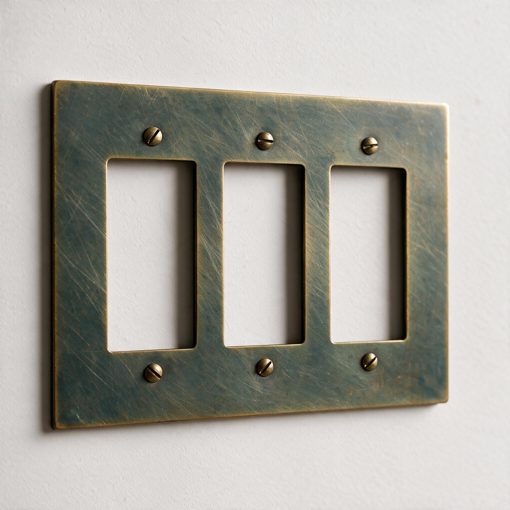 3-Gang Solid Brass Decorator Wall Plate (Decora / Rocker / GFCI)