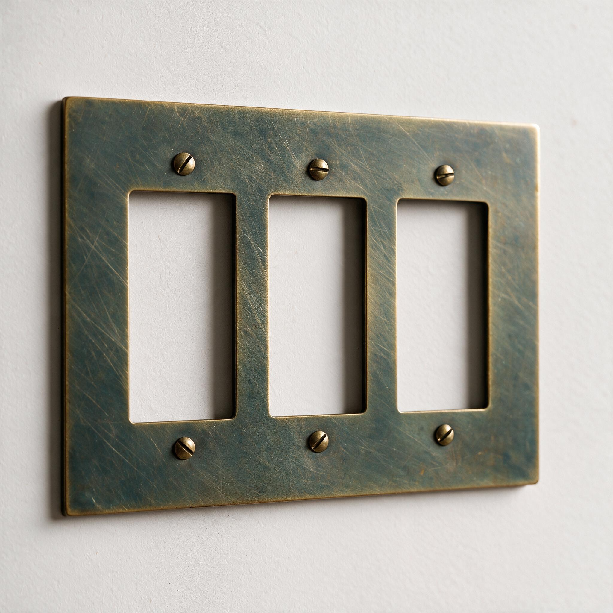 3-Gang Solid Brass Decorator Wall Plate (Decora / Rocker / GFCI)