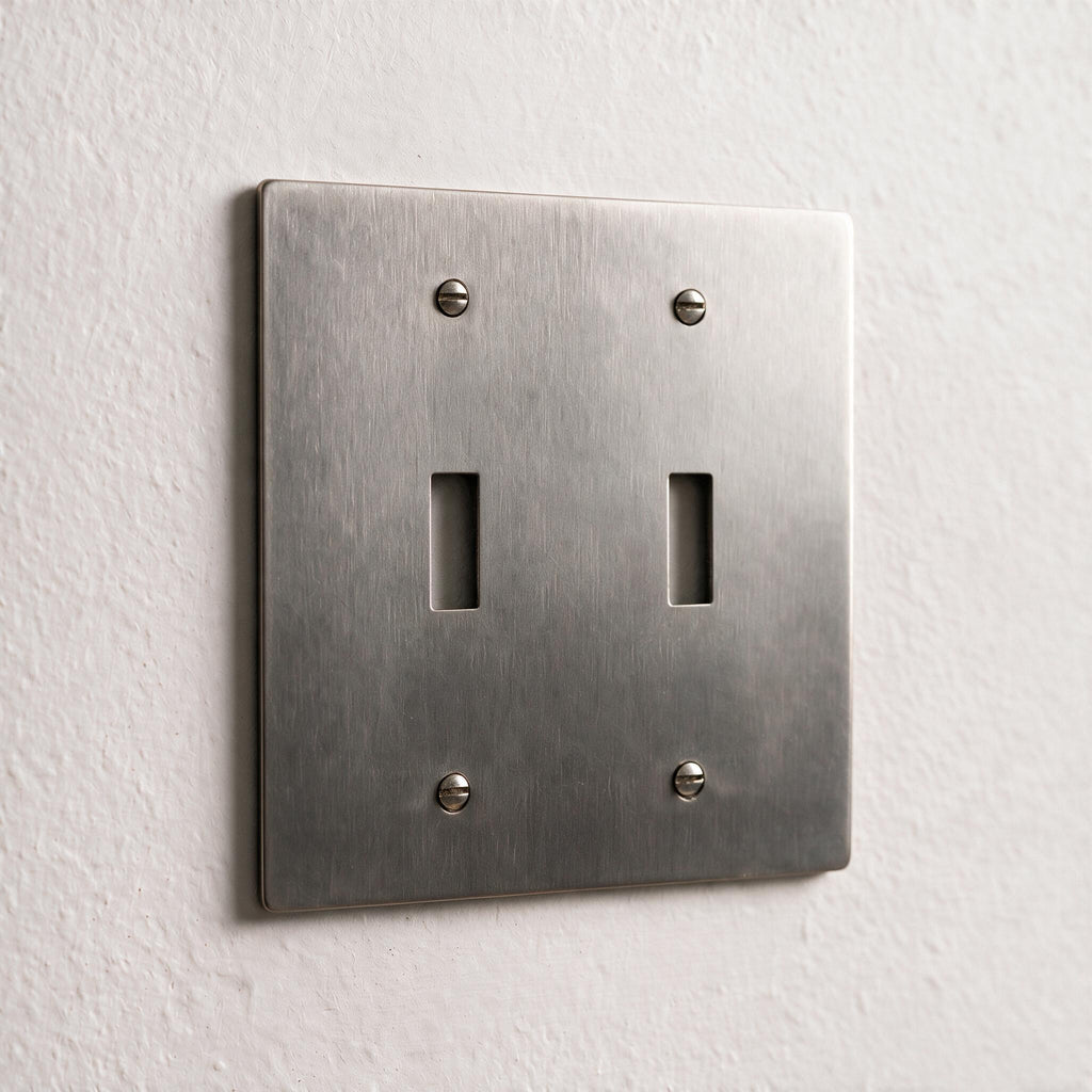 2-Gang Solid Brass Toggle Wall Plate