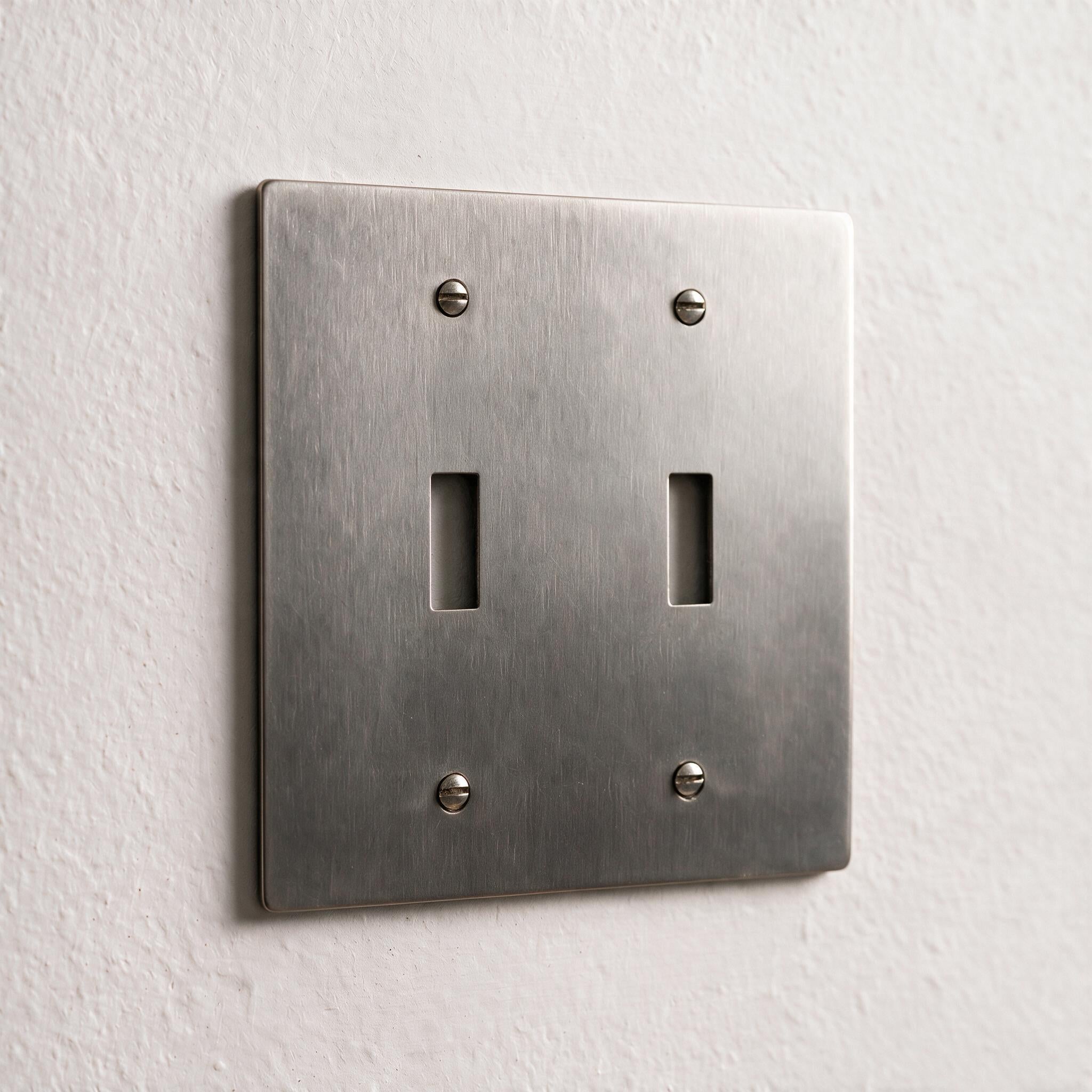 2-Gang Solid Brass Toggle Wall Plate