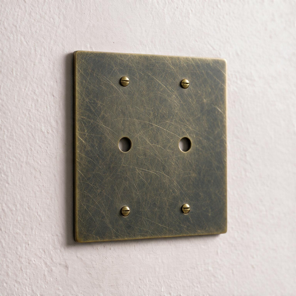 2-Gang Solid Brass Dimmer Wall Plate