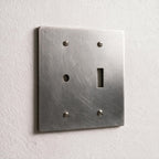 2-Gang Solid Brass Dimmer + Toggle Wall Plate