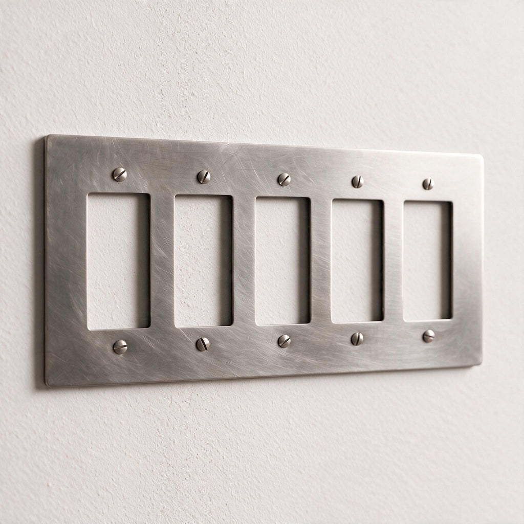 5-Gang Solid Brass Decorator Wall Plate / Outlet Cover (Decora/Rocker/GFCI)