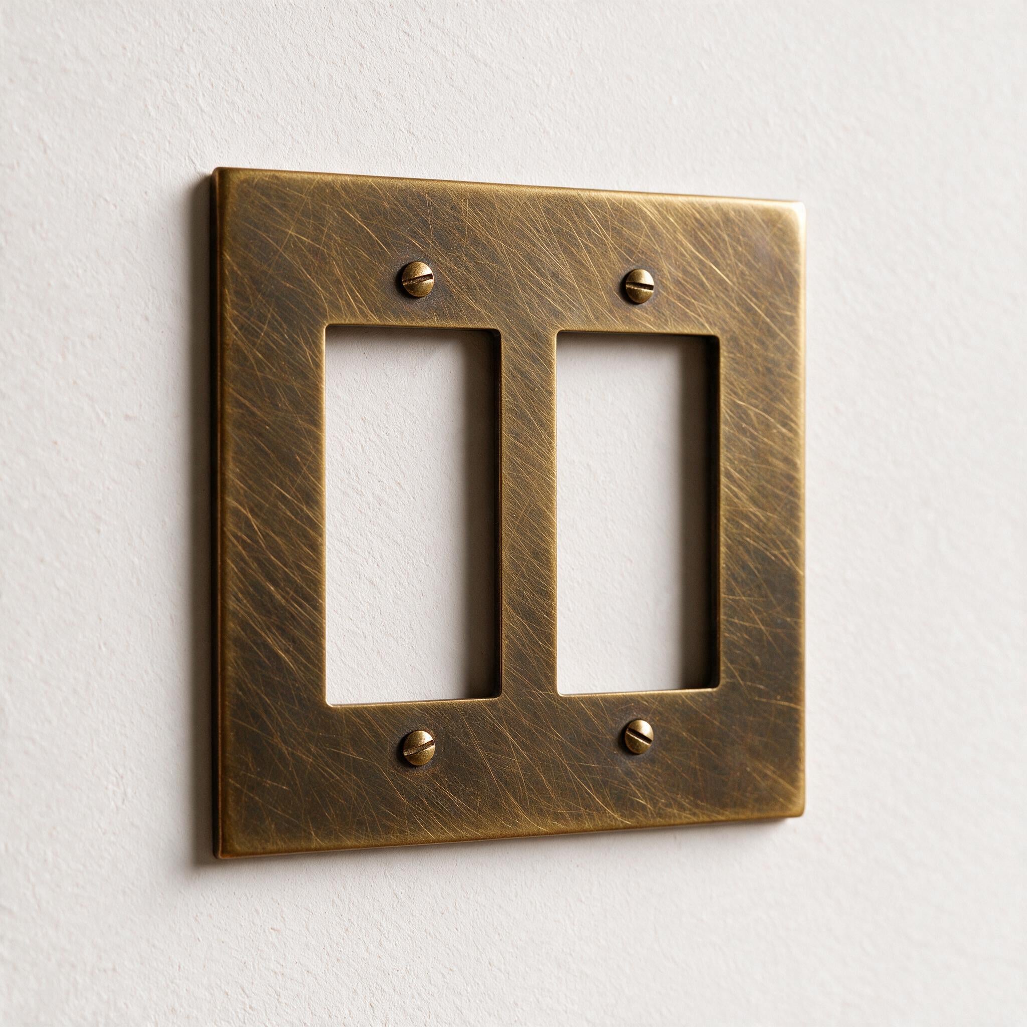 2-Gang Brass Decorator Wall Plate