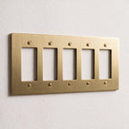 5-Gang Solid Brass Decorator Wall Plate / Outlet Cover (Decora/Rocker/GFCI)
