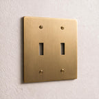 2-Gang Solid Brass Toggle Wall Plate