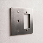 2-Gang Brass Dimmer + Outlet Wall Plate (Rotary + Decorator)