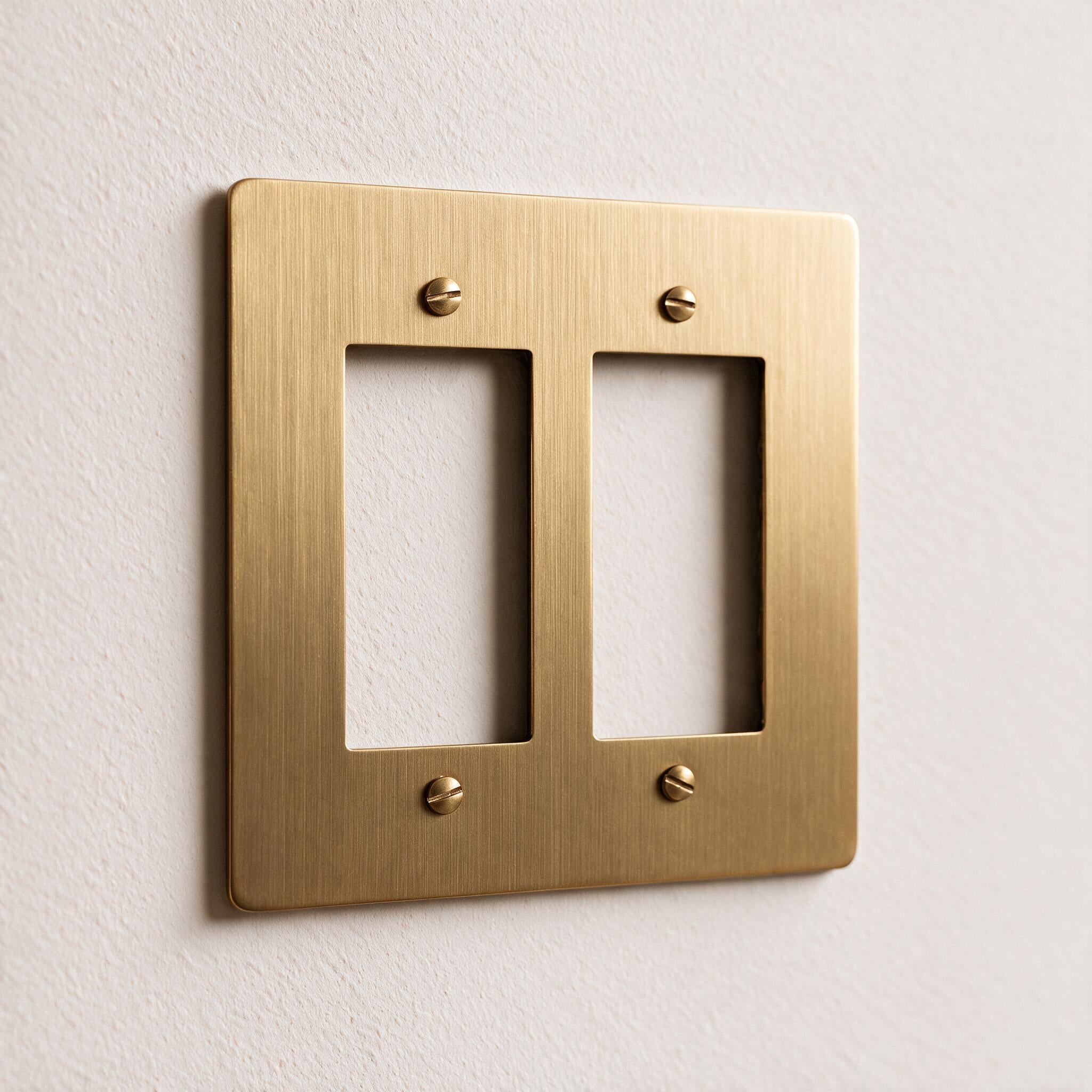2-Gang Brass Decorator Wall Plate