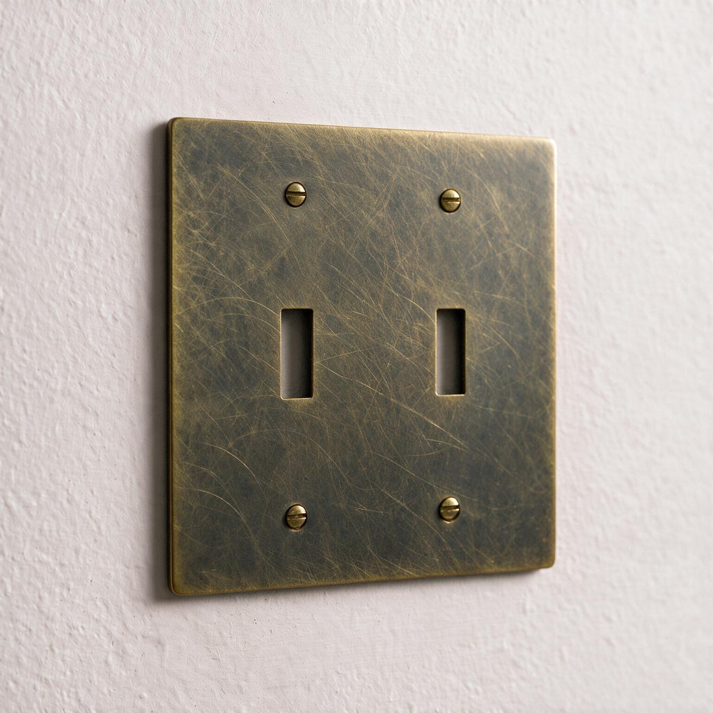 2-Gang Solid Brass Toggle Wall Plate