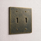 2-Gang Solid Brass Toggle Wall Plate