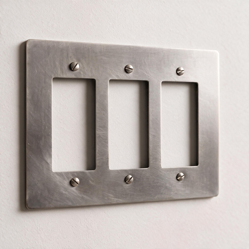 3-Gang Solid Brass Decorator Wall Plate (Decora / Rocker / GFCI)