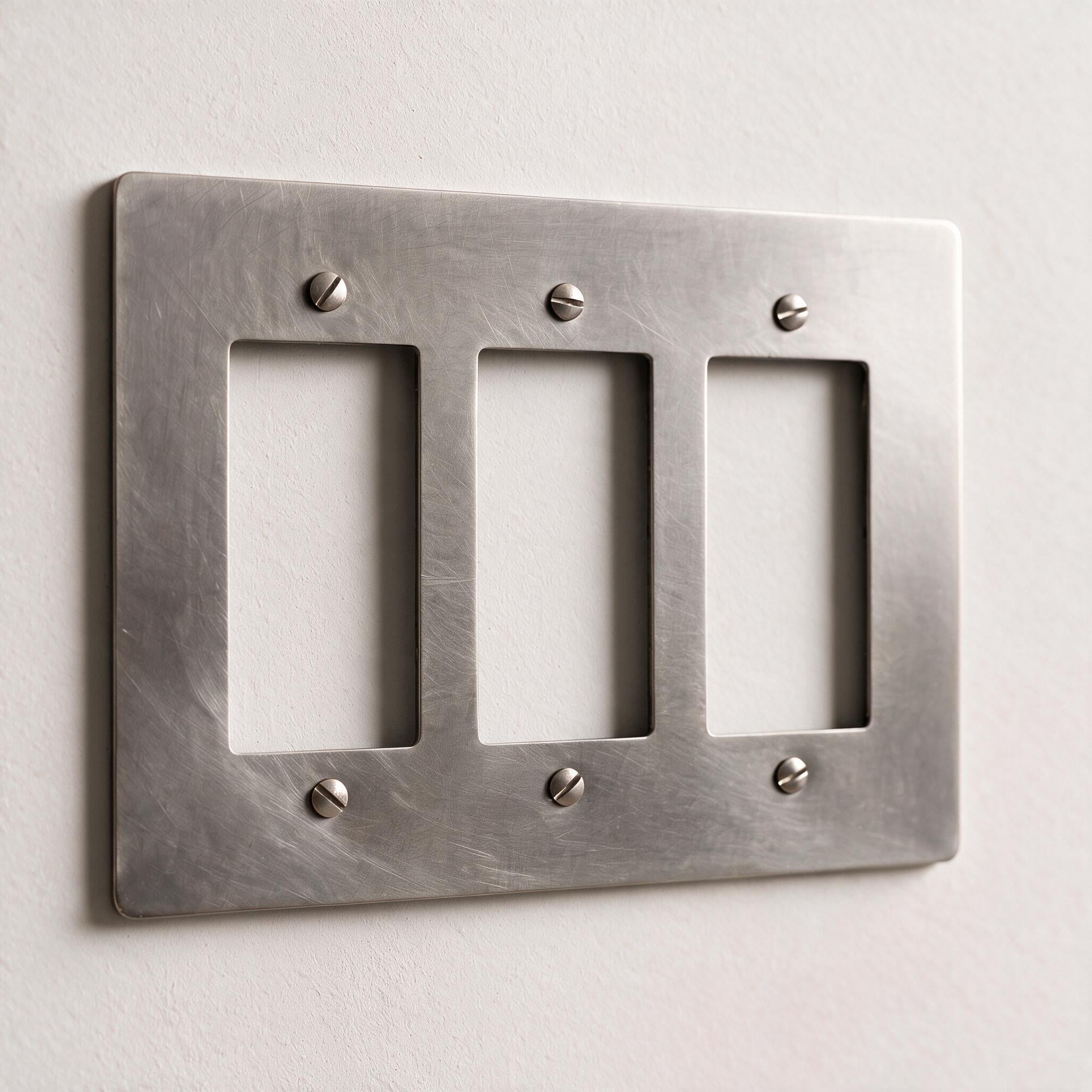 3-Gang Solid Brass Decorator Wall Plate (Decora / Rocker / GFCI)