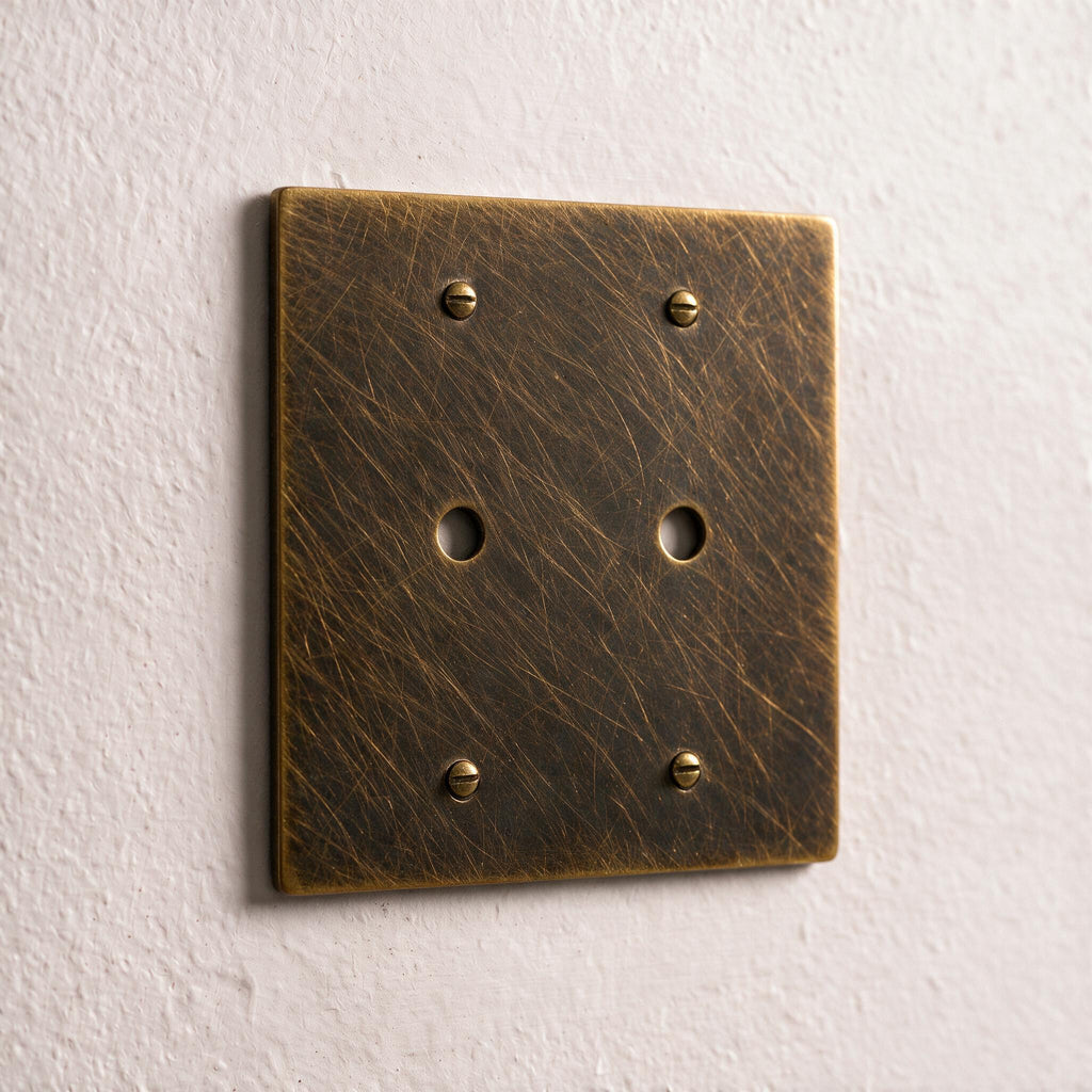 2-Gang Solid Brass Dimmer Wall Plate