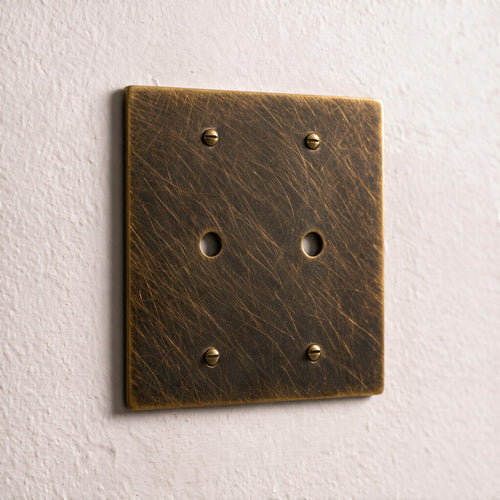 2-Gang Solid Brass Dimmer Wall Plate