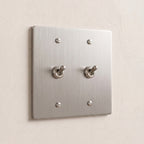 2-Gang Solid Brass Retro Toggle Light Switch