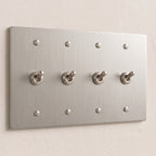 4-Gang Solid Brass Retro Toggle Light Switch