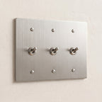 3-Gang Solid Brass Retro Toggle Light Switch