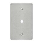 1-gang wall plate in brushed stainless steel finish, rotary dimmer opening