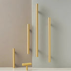 Solid Brass T-Bar Cabinet Handle – Long Round Rod Drawer & Door Pull